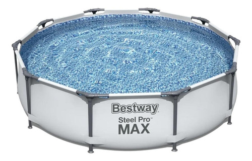 Piscina estructural redonda Bestway 56406 con capacidad de 4678 litros de 305cm de largo x 305cm de ancho de 3.05m de diámetro gris claro diseño piedra prismática