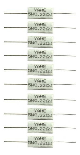 3 Resistor De Cimento 10pcs Wirewound 5w 0.22ohm Horizontal