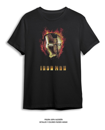 Polera Estampada Iron Man Casco -  Marvel - Dtf