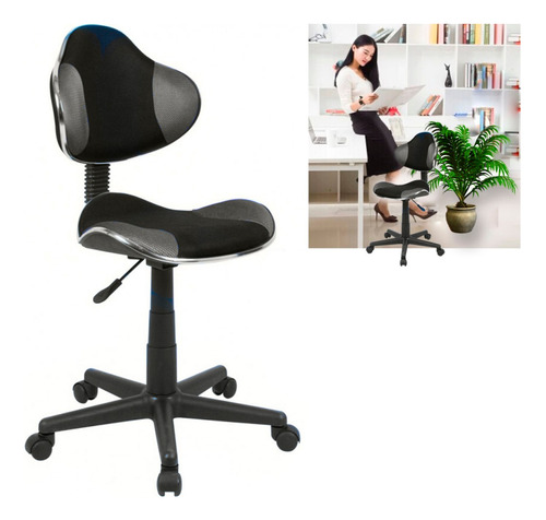 Silla Negro/gris De Escritorio Ergonomica  Kl1043