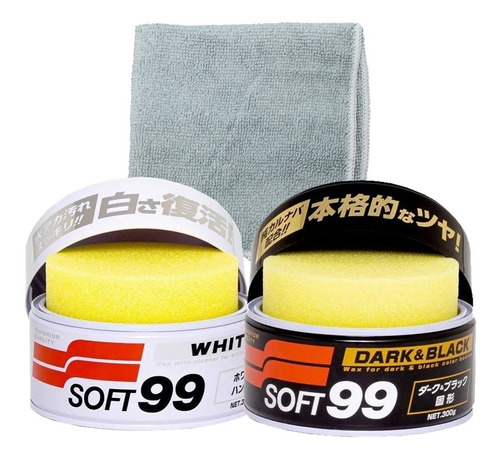 Kit Soft99 Dark Black & Soft99 White Cleaner + Flanela