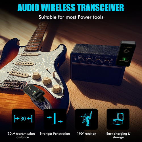 2.4g Inalámbrico Recargable Guitarra Transmisor Receptor Set
