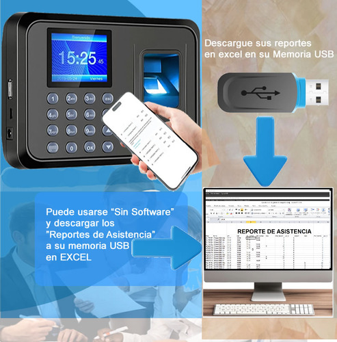 Reloj Checador Huella Biométrico Digital Memoria Internet Dongwei
