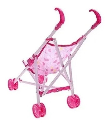 Coche Para Muñeca Plastico Niña Juguete Rosado