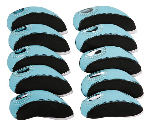 10 Piezas De Neopreno Golf Iron Headcovers Golf Club Azul