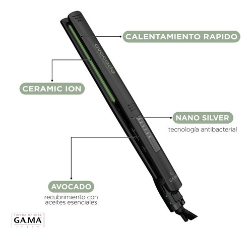 Plancha Alisadora Elegance Led Avocado Digital Gama