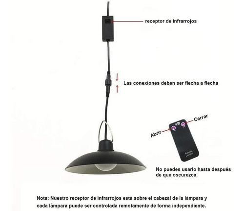 Imagen 3 de 6 de Luz Solar Colgante Decor Con Control Remoto