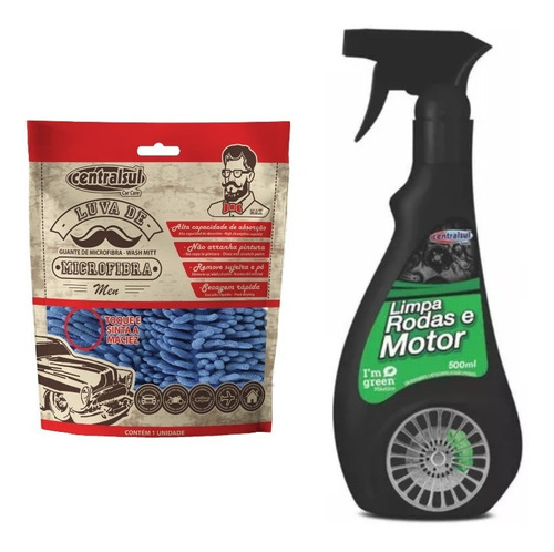 Limpa Rodas E Motor 500ml Centralsul + Luva Microfibra