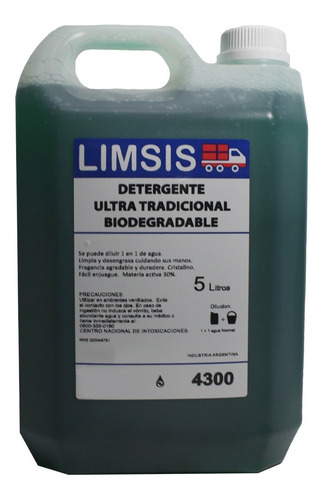 Detergente Tradicional Limsis 5 Litros