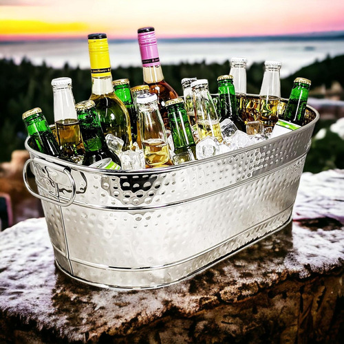 Cubo De Hielo Galvanizado, Soporte For Hielo, Cubo De Vino