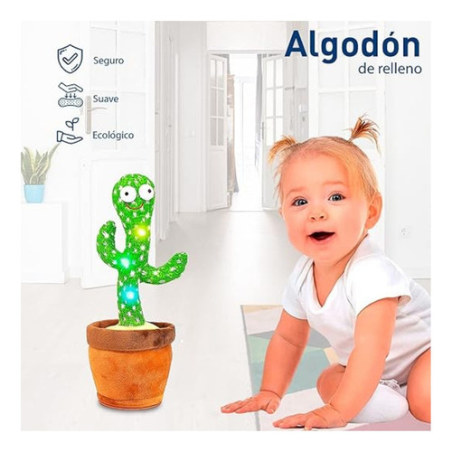 Cactus Bailarín Peluche Juguete Bebé Felpa Niños Recargable