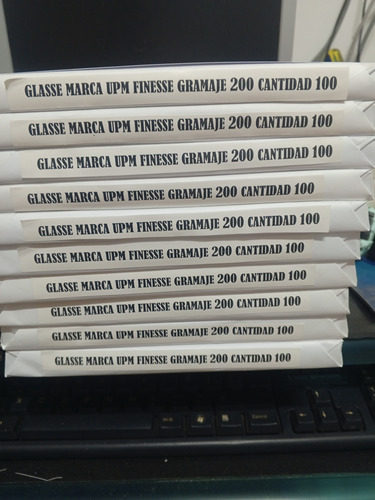 Papel Glasse Tamaño Carta 200 Gr/m 100 Unidades (Usado)