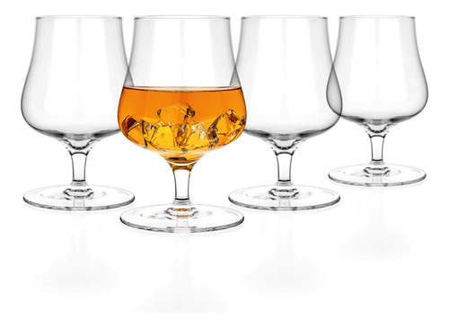 Luxbe - Juego De 4 Vasos De Cristal De Whisky Brandy, Hecho