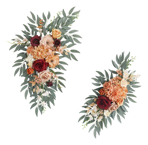 Botín Floral Artificial Boda Arco Flor Hecho A Estilo A, 2 U