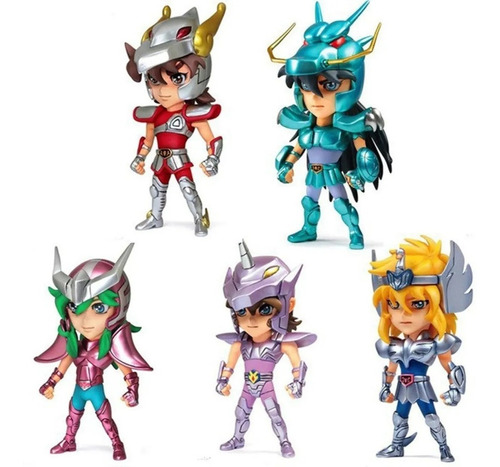 Figuras Muñecos Caballero Del Zodiaco X 5 Set 10cm