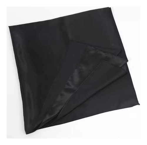 Pañuelo Rasado Negro Liso 90 X 90cm Cuello Moda Negro Liso Rasado Único