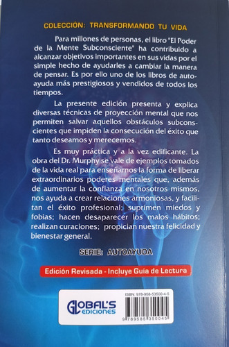 Libro El Poder De La Mente Subconsciente - Original