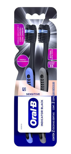 Escova De Dente Oral B Indicator Black Sensitive 2 Unidades