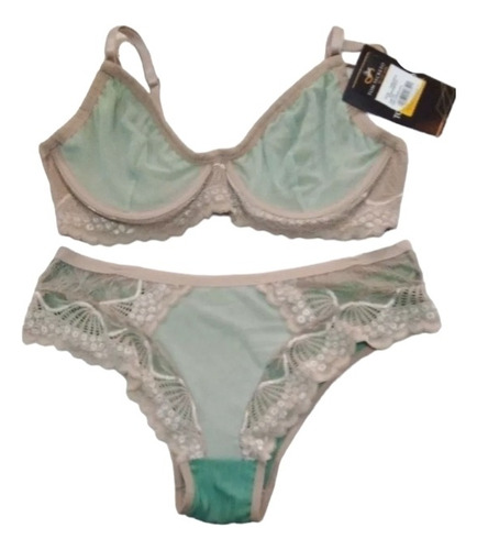 Conjunto Sutien Con Aro Y  Bombacha, Talle Gg. Modelo Chico.