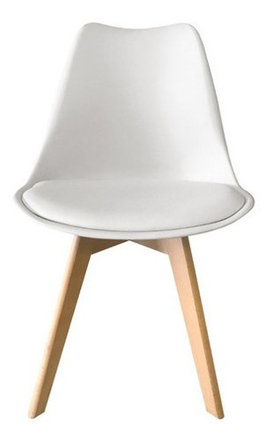 Imagen 4 de 10 de Set De 2 Sillas Tulip Para Comedor Acolchada Madera Begônia