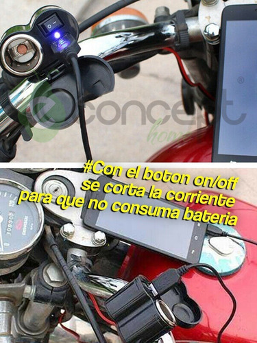 Imagen 8 de 10 de Toma Corriente Cargador Usb 12v Para Moto Escopeta + Regalo