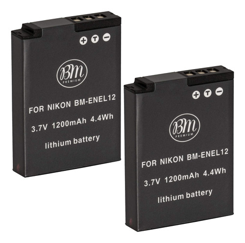 Bm 2 En-el12 Baterías Para Nikon Coolpix A, B600, W300, A9.