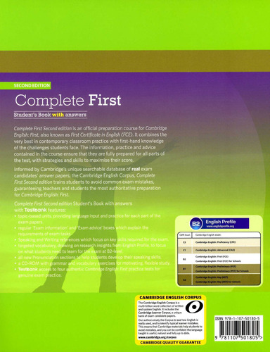 Complete First -  Student`s With Key & Cd-rom & Testbank 2ed