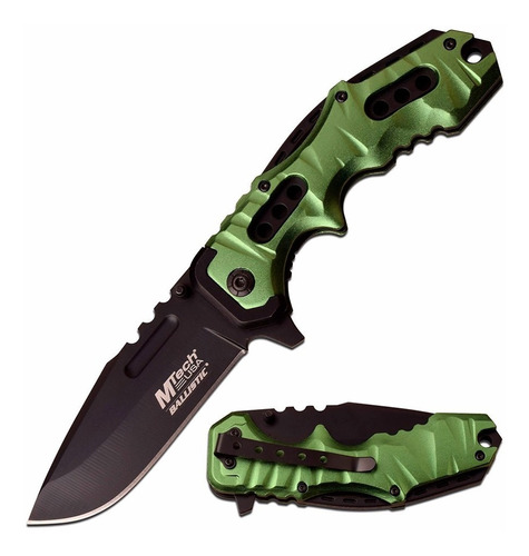 Navaja Táctica Mtech Usa Ballistic 953 Verde Metálico