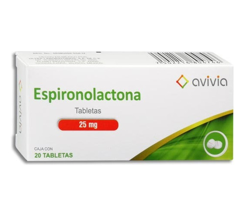Espironolactona 20 Tabletas 25mg