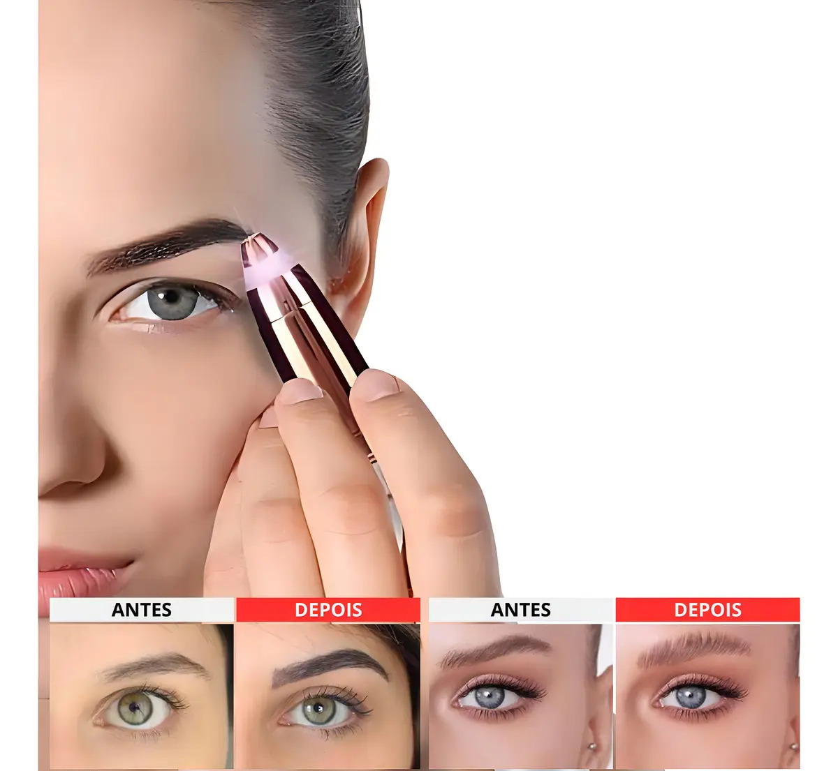 Caneta Depiladora Automática Feminina Sobrancelha Branco Finishing Touch Flawless Brows 7