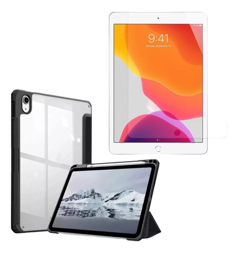 Forro Smart Case Para iPad Air 10.5+ Vidrio Espacio De Lápiz