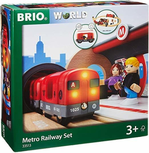 Brio 33513 Metro Ferrocarril Set | 20 Piezas De Tren De Jugu