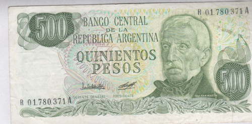 Billete Argentina - Reposicion 500 Pesos Ley - Año 1979