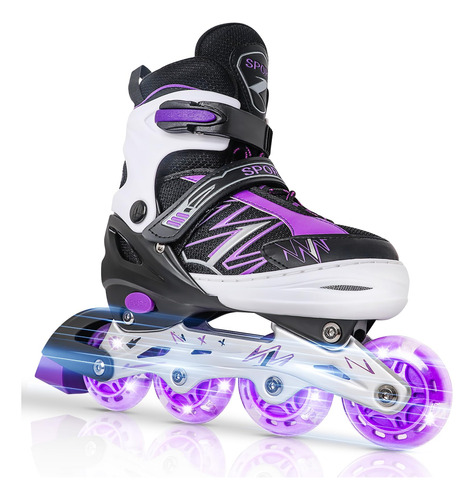 Patines En Línea Ajustables Con Ruedas Iluminadas Para Niños
