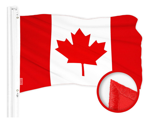 Bandera De Canadá | 3 X 5 Pies | Serie Toughweave Bordado De