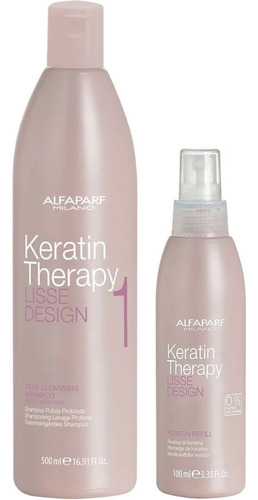 Shampoo 500ml+ Recarga Para Alisado Alfaparf Keratin Therapy