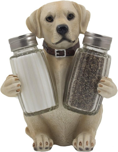 Labrador Retriever Salt And Pepper Shaker Set With Decorativ