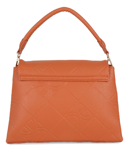 Bolsa Satchel Cloe Para Mujer Tapeta Con Broche Imán Color Naranja