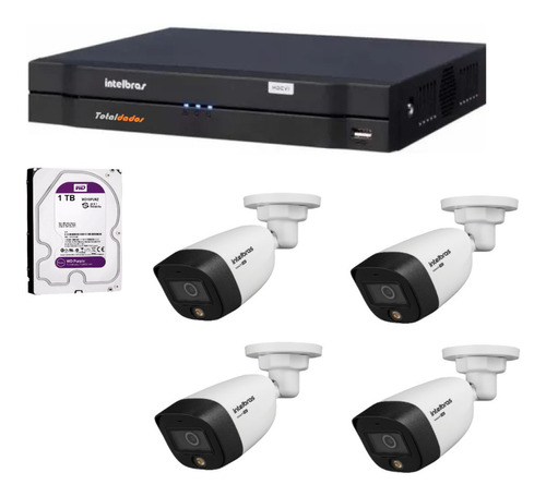 Kit Dvr Mhdx 1204 1tb Cameras Full Collor Vhd 1220 Intelbras