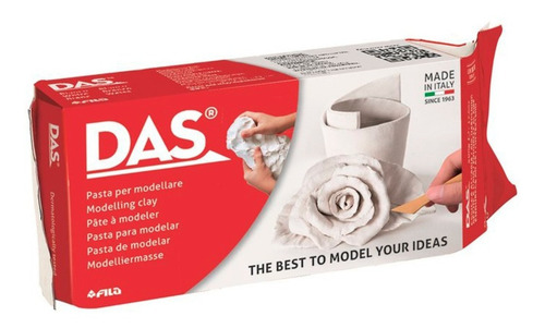 Imagen 2 de 9 de Arcilla Ceramica Das Blanca 250gr Sin Horno Y 2 Herramientas