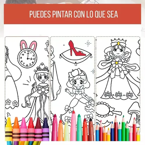 Papel Con Dibujos Para Colorear 3 Metros Niños Niña Color
