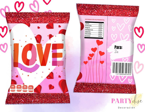 Bolsas De Papas Personalizadas (chip Bags) San Valentín 10pz