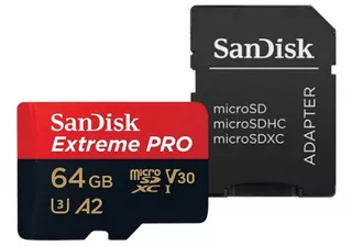Cartão Memória Sandisk 64gb Extreme Pro 200mb/s U3 A2 4k Nf