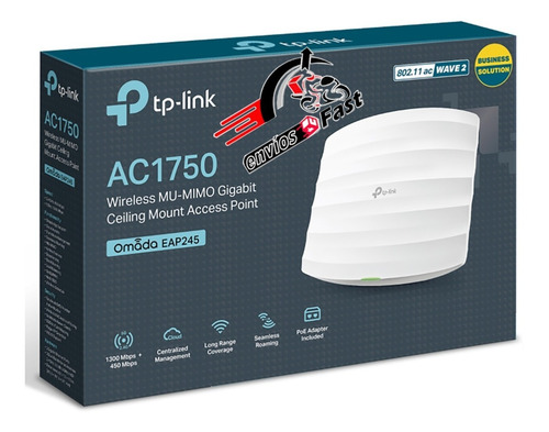 Tp-link Eap245 Access Point Dual Ac 1750 Poe Gigabit P/techo