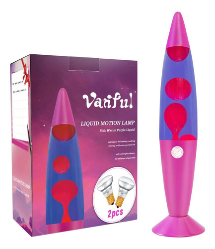 Lámpara De Lava De 16 Pulgadas Con Base Rosa, Cera Rosa Líqu