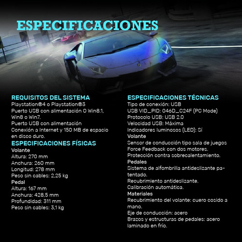 Imagen 6 de 6 de Volante Logitech G29 Pedalera Ps4 Ps3 Profesional Racing