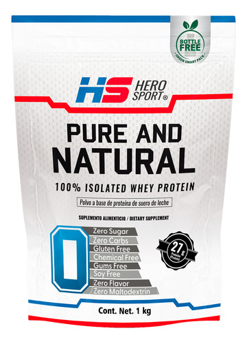 Hero Sport Pure And Natural Isolated Whey Protein 1kg Sabor Neutro
