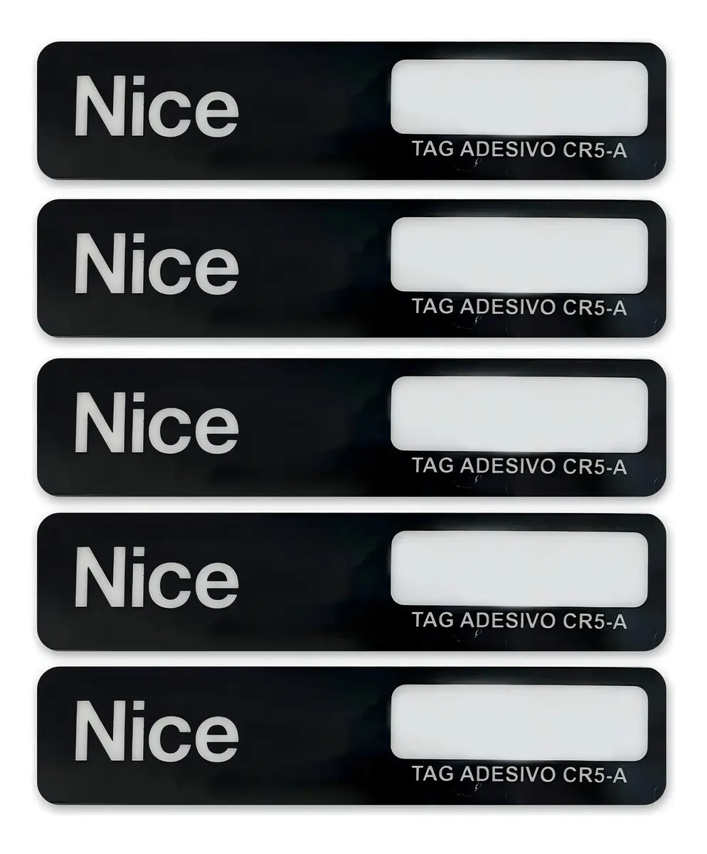 Kit c 10 Tags Veicular Adesivo Nice CR5 Linear UHF Alcance 6 m