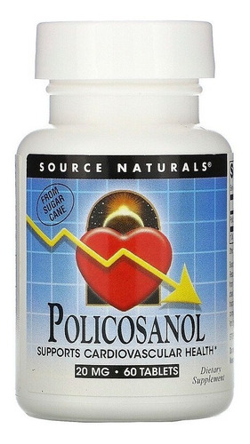 Policosanol 20 Mg 60 Comprimidos Source Naturals - Eua