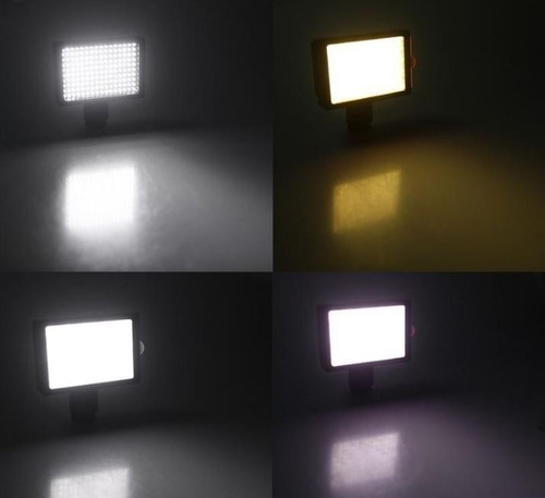 Imagen 4 de 4 de Foco Led 160 Luces Flash Cámara Videograbadora Con 2 Filtros